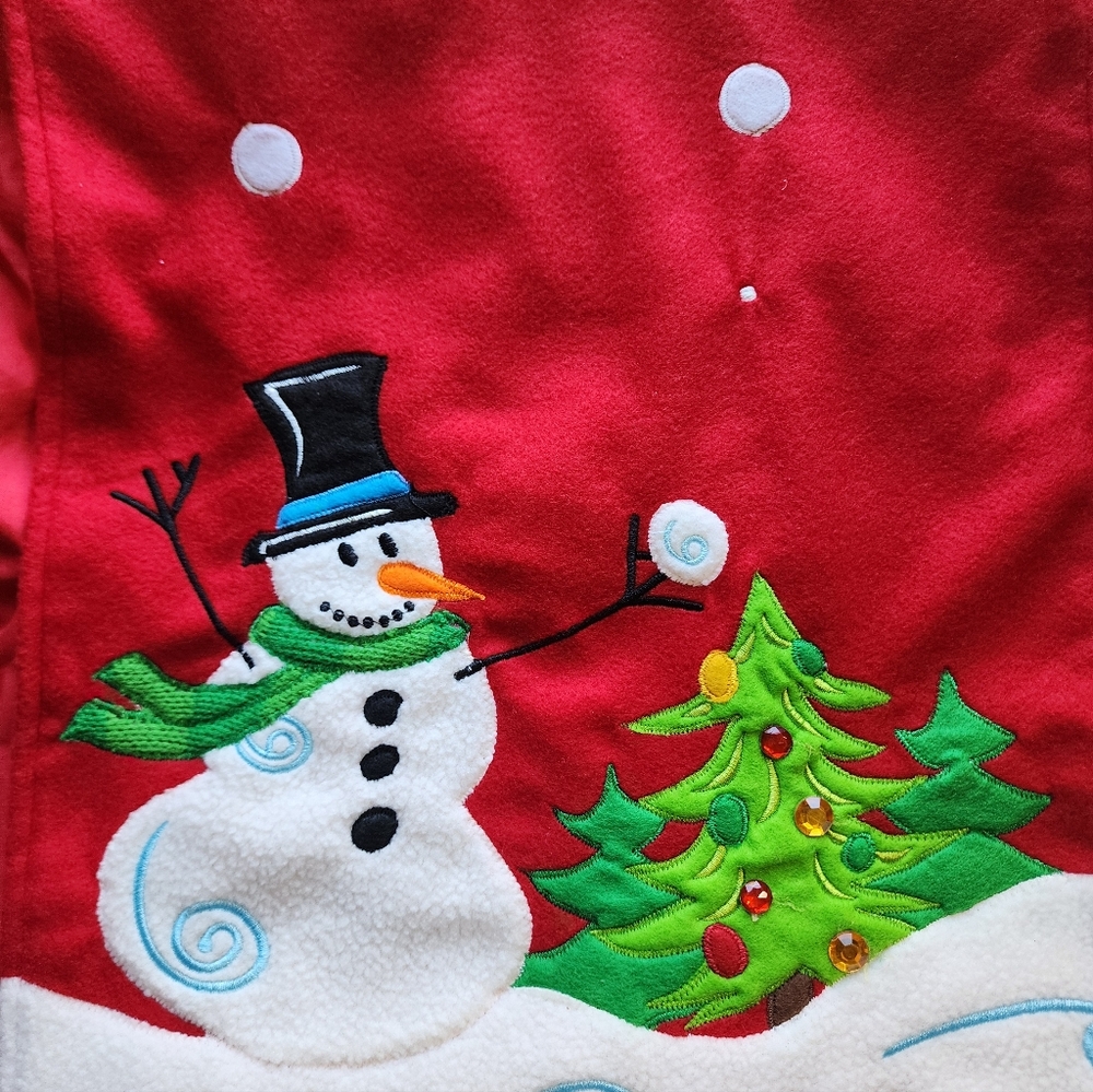 Red Felt Snowman Table Runner 6' Long